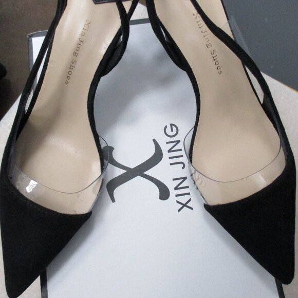 Xin Jing Women's High Heels Shoes Size 38 Black Slip On Fashion Shoes Brand New - Picture 1 of 9
